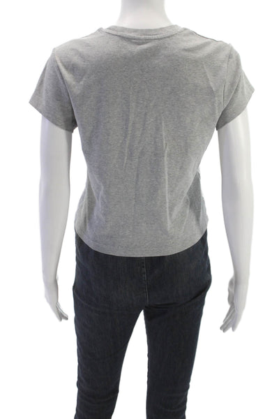 Uniqlo Women Basic Cotton Crew Neck Short Sleeve T-Shirt Gray Size L