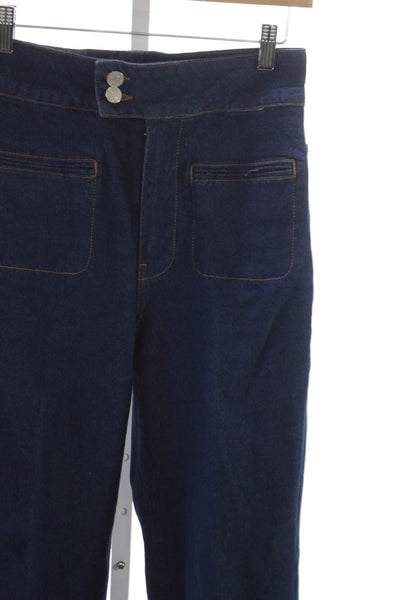 Frame Womens Straight Jeans Blue High Rise Cotton Blend Size 27