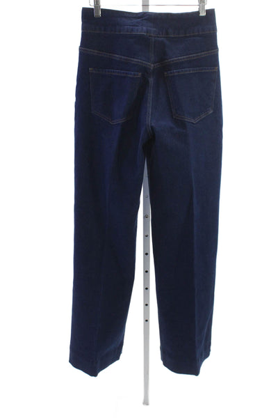 Frame Womens Straight Jeans Blue High Rise Cotton Blend Size 27