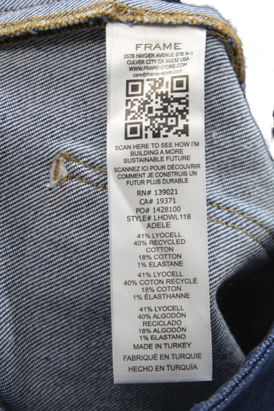 Frame Womens Straight Jeans Blue High Rise Cotton Blend Size 27