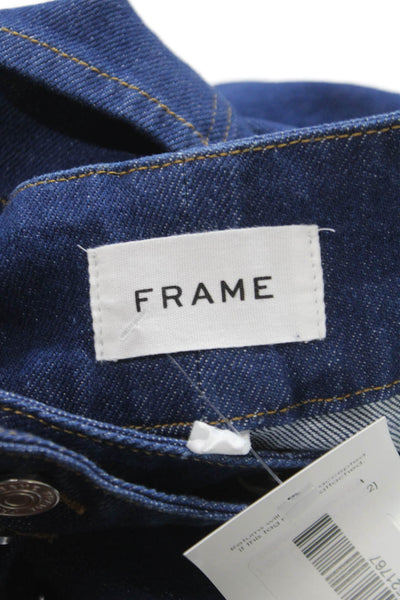 Frame Womens Straight Jeans Blue High Rise Cotton Blend Size 27