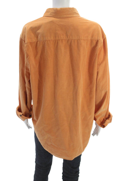 True Grit Mens Western Corduroy Snap Button-Up Long Sleeve Orange Size L