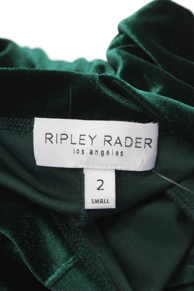 Ripley Rader Womens Dress Pants Velvet Green Pull On Size 2