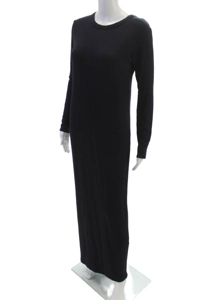 Bleusalt Women Maxi Dress Black Long Sleeve Crew Neck Size 2