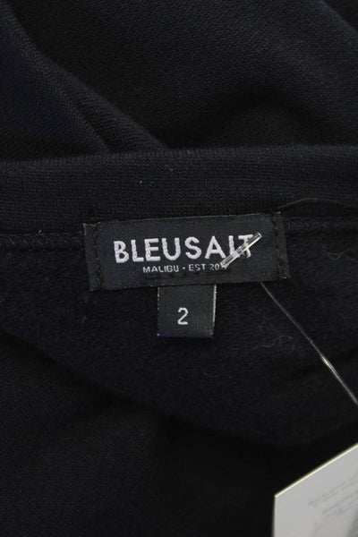 Bleusalt Women Maxi Dress Black Long Sleeve Crew Neck Size 2