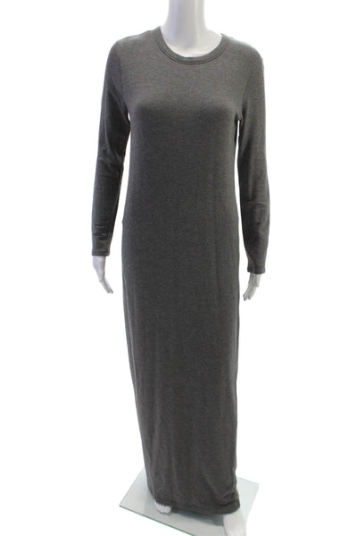 Bleusalt Womens Maxi Dress Gray Crew Neck Long Sleeve Size 2