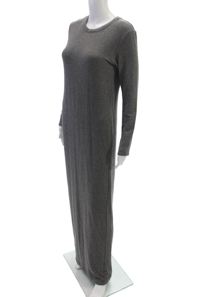 Bleusalt Womens Maxi Dress Gray Crew Neck Long Sleeve Size 2