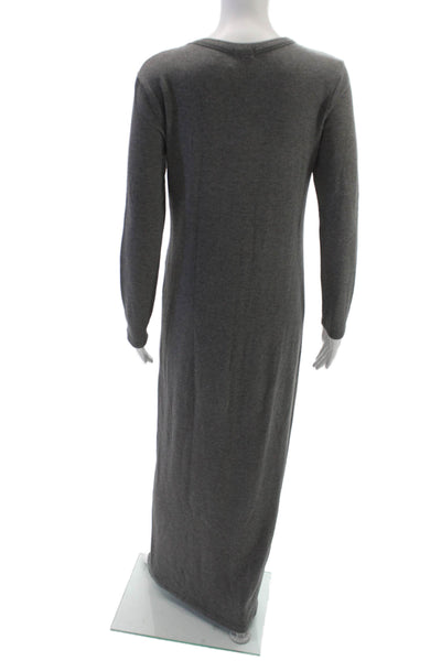 Bleusalt Womens Maxi Dress Gray Crew Neck Long Sleeve Size 2