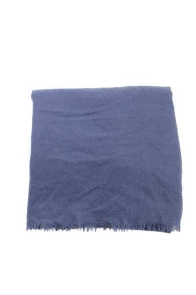 Himalayan Cashmere Company Womens Pashmina Fringe Edge Scarf Blue 80"x36"
