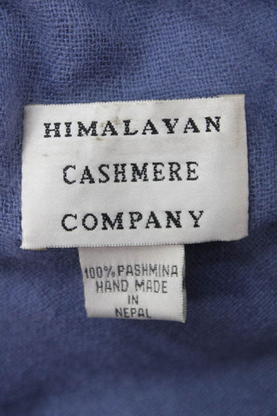 Himalayan Cashmere Company Womens Pashmina Fringe Edge Scarf Blue 80"x36"