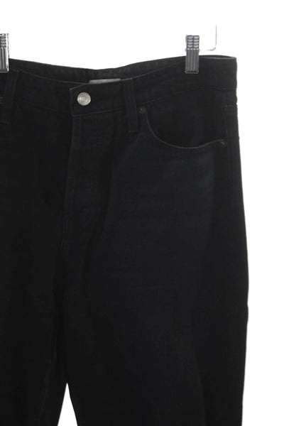 Alexa Chung Womens Straight Black Cotton Jeans Button Size 30