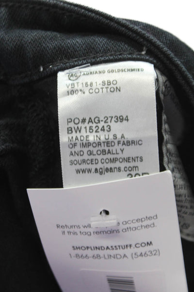 Alexa Chung Womens Straight Black Cotton Jeans Button Size 30