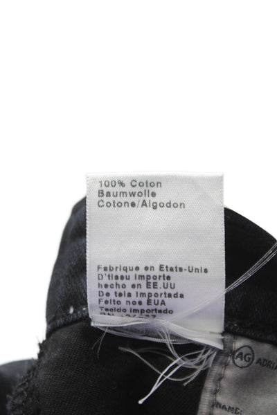 Alexa Chung Womens Straight Black Cotton Jeans Button Size 30
