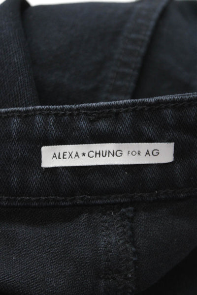 Alexa Chung Womens Straight Black Cotton Jeans Button Size 30