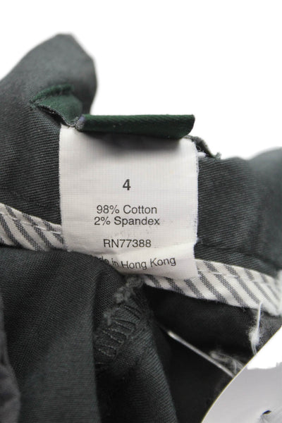 J Crew Women Capri Pants Gray Button Cotton Stretch Size 4