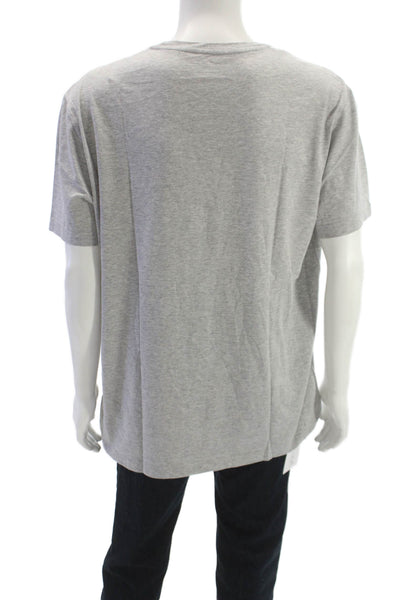 Lacoste Mens Gray Pima Cotton Crew Neck Short Sleeve Solid Shirt Size 8