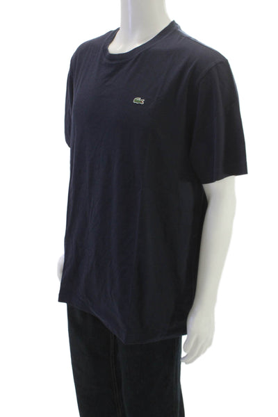 Lacoste Mens Blue 100% Cotton Crew Neck Short Sleeve T-Shirt Size 8