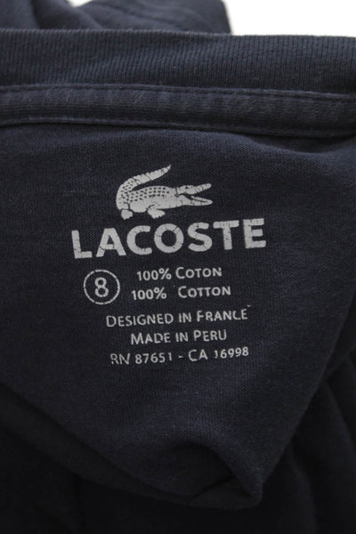 Lacoste Mens Blue 100% Cotton Crew Neck Short Sleeve T-Shirt Size 8