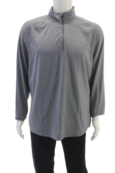Nike Mens Half Zipper Long Sleeves Turtleneck Shirt Grey Size Large