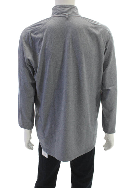 Nike Mens Half Zipper Long Sleeves Turtleneck Shirt Grey Size Large
