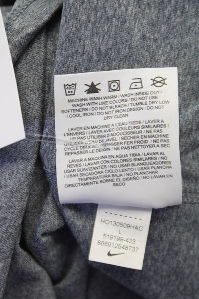 Nike Mens Half Zipper Long Sleeves Turtleneck Shirt Grey Size Large