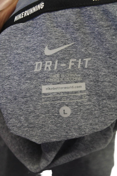 Nike Mens Half Zipper Long Sleeves Turtleneck Shirt Grey Size Large