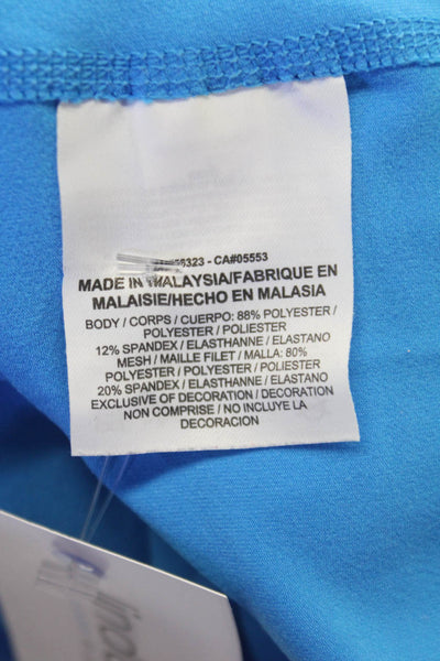 Nike Mens 1/2 Zipper Long Sleeves Mock Neck Shirt Blue Size Large
