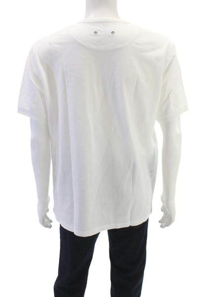 Vilebrequin Mens T-Shirt White Cotton Crew Neck Short Sleeve Size 2XL
