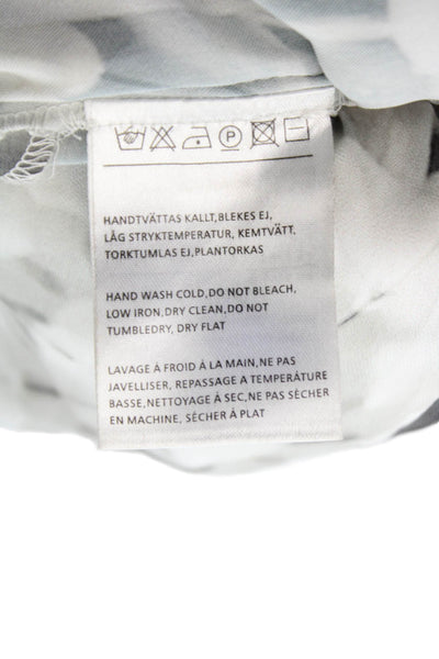 Acne Womens Gray Floral Maxi Dress Pullover Round Neck Sleeveless Size 38