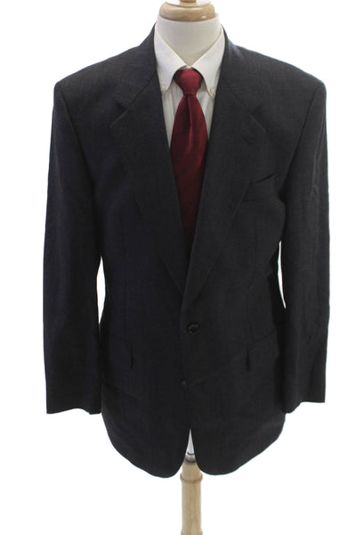 Boss Hugo Boss Mens 2 Piece Wool Suit Jacket Gray Button Solid Size 40