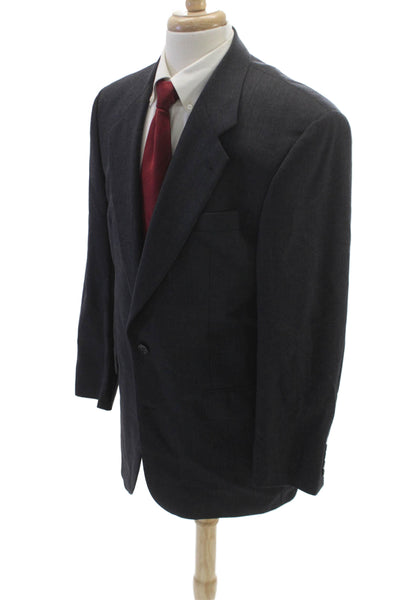 Boss Hugo Boss Mens 2 Piece Wool Suit Jacket Gray Button Solid Size 40