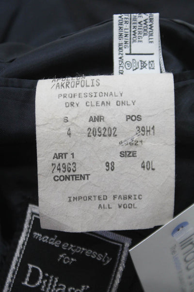 Boss Hugo Boss Mens 2 Piece Wool Suit Jacket Gray Button Solid Size 40