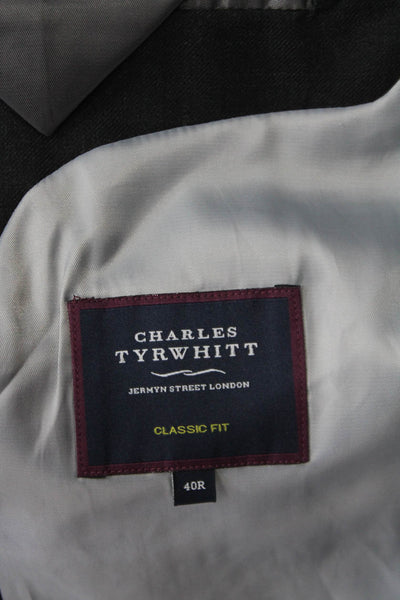 Charles Tyrwhitt Mens Wool Blazer Gray Button Size 40