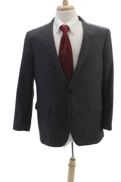 Indochino Mens Gray Wool Button Blazer Size 42