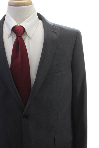 Indochino Mens Gray Wool Button Blazer Size 42