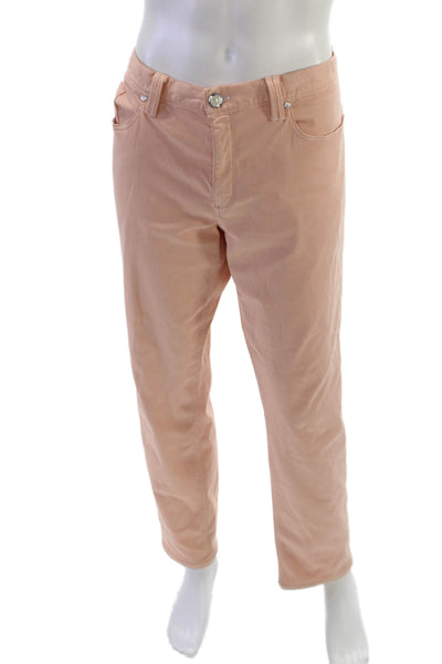 Alberto Mens Straight Jeans Pink Cotton Blend Button Size 36
