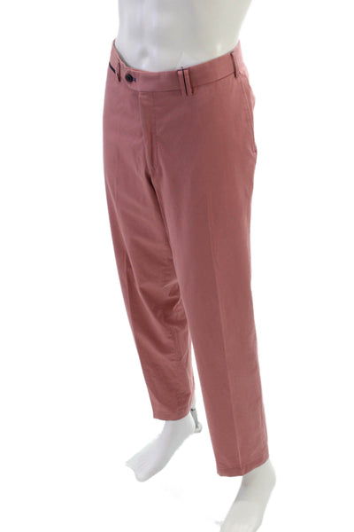 Hiltl Mens Pink Cotton Chino Pants Button Closure Size 54