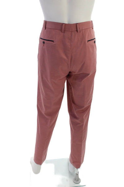 Hiltl Mens Pink Cotton Chino Pants Button Closure Size 54