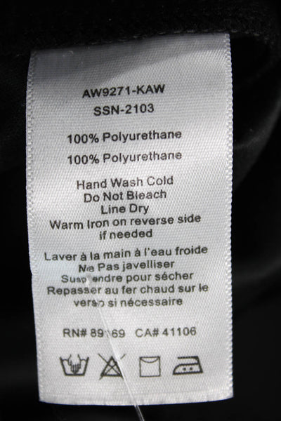 ATM Womens Black Jogger Pants Polyurethane Pull On Size XS