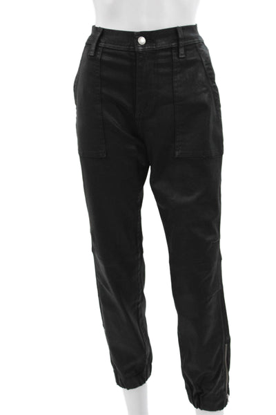 7 For All Mankind Women Black High Rise Jogger Pants Cotton Blend Size 26
