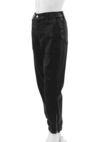 7 For All Mankind Women Black High Rise Jogger Pants Cotton Blend Size 26