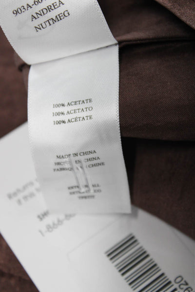 Rails Women Basic Collared Brown Acetate Button Long Sleeve Blouse Size XS