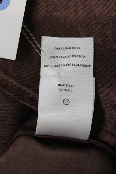 Rails Women Basic Collared Brown Acetate Button Long Sleeve Blouse Size XS