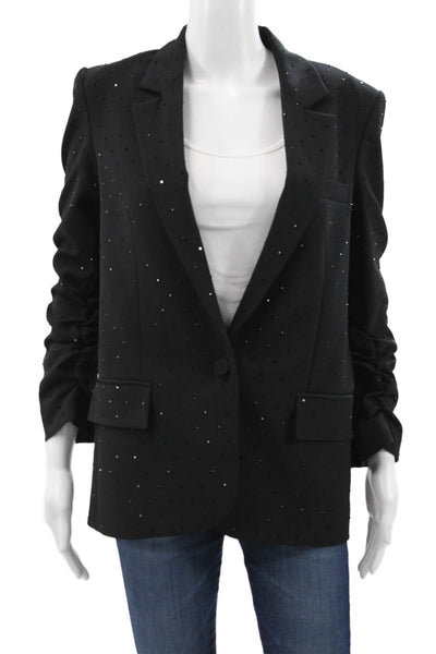 Generation Love Womens Black Button Blazer 3/4 Sleeve Size S