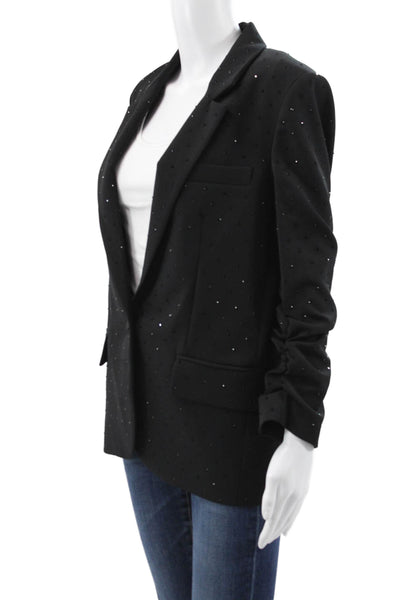 Generation Love Womens Black Button Blazer 3/4 Sleeve Size S