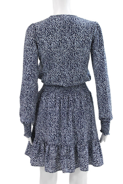 Michael Michael Kors Women Fit & Flare Dress Blue VNeck Longsleeve Size XS
