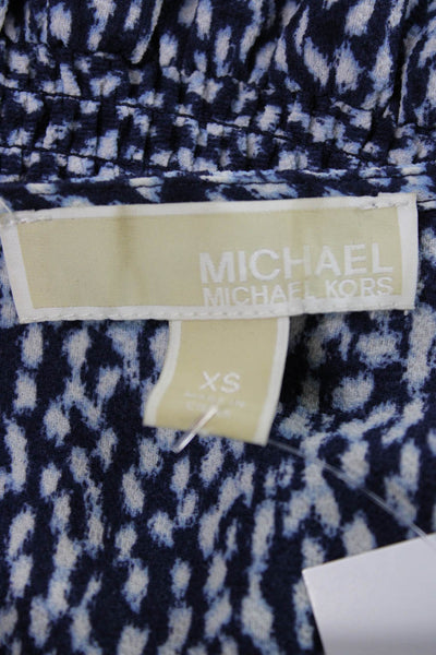 Michael Michael Kors Women Fit & Flare Dress Blue VNeck Longsleeve Size XS