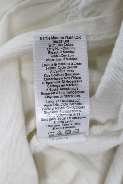 Nation LTD Women Basic White Cotton Henley Button 3/4 Sleeve Blouse Size XS