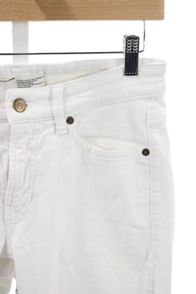 Cambio Womens Skinny Jeans White Denim Size 26