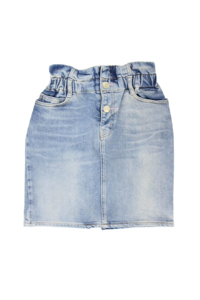 Scotch & Soda Girls Button Fly Knee Length Denim Skirt Blue Size 10